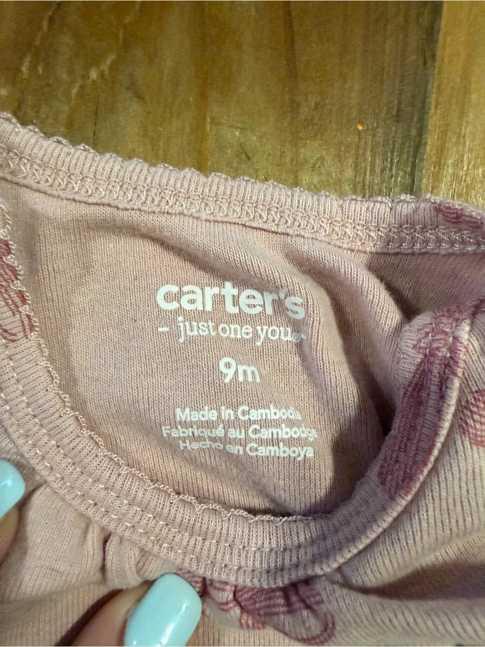 Carter's Pink Bow & Floral 3-Pack Long Sleeve Bodysuits 9 months